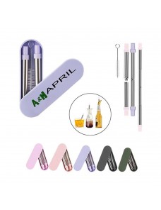 Collapsible Stainless Straws With Case