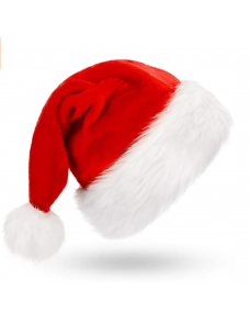 Fuzzy Soft Red Santa Hats (NON-Light Up) - BLANK