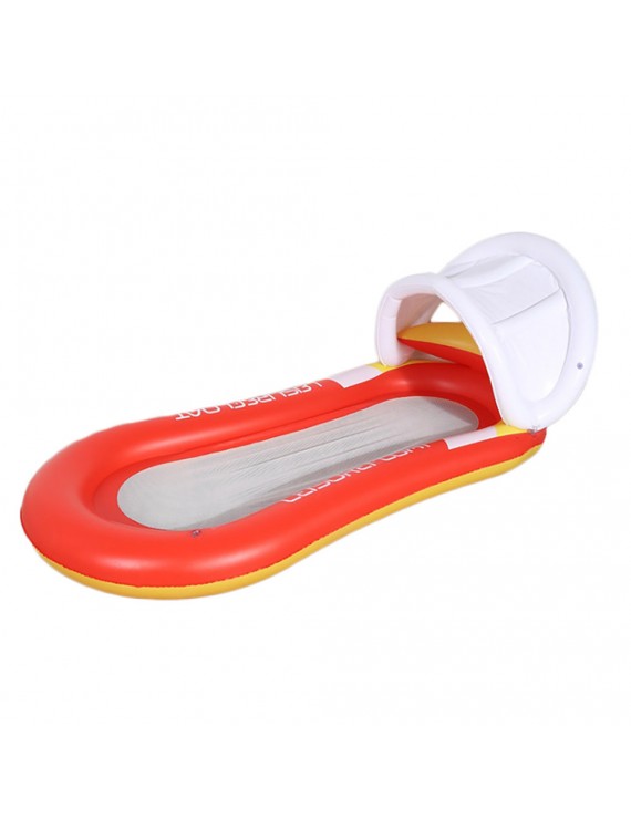 Inflatable Floating Bed With Pillow W/Awning