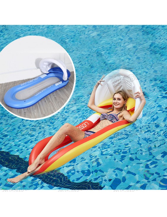 Inflatable Floating Bed With Pillow W/Awning