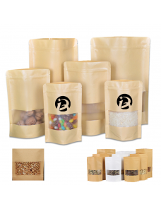 4 x 5 7/8 inch Kraft Paper Bags Resealable Food Storage Bags