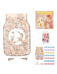 Children's Star Wooden Ornaments Reward Jar
